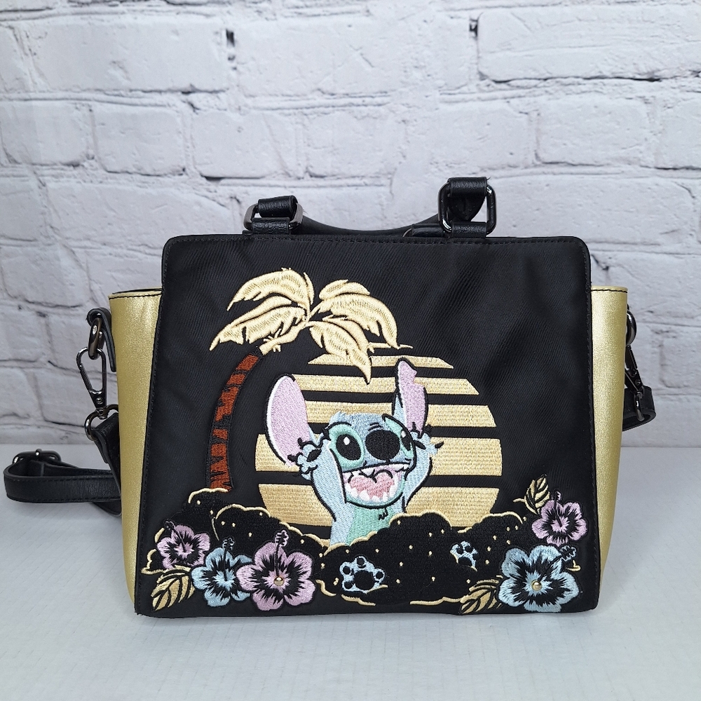 Loungefly Lilo & Stitch Hawaiian Satin Stitch Faux Leather Crossbody Satchel